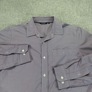 Rohan Button Shirt Mens Medium‎ Purple Geometric Long Sleeve